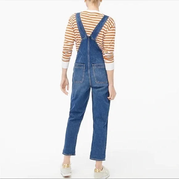 J. Crew Factory Classic Denim Overall, In All Day Stretch XXS. Straight leg - Picture 4 of 14